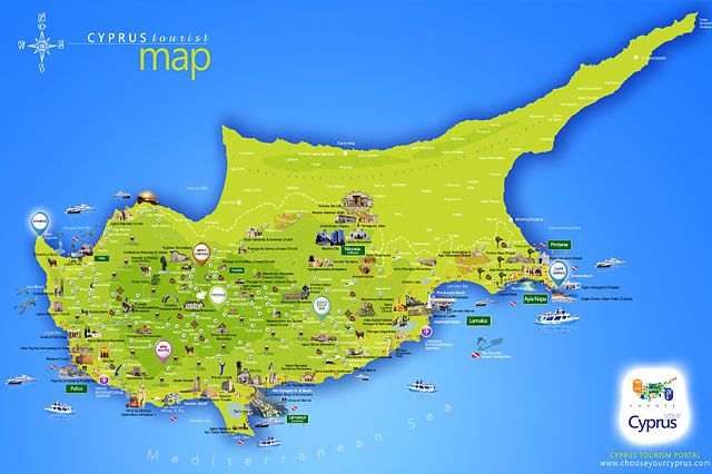 Mapa Cypru poludniowego